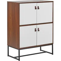 Beliani Moderne Kommode Dunkler Holzfarbton / Weiß