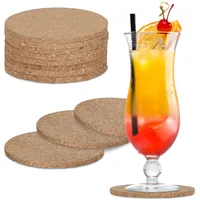 Relaxdays Glasuntersetzer Kork, 12er Set, rutschfest, Korkuntersetzer, runde Untersetzer,