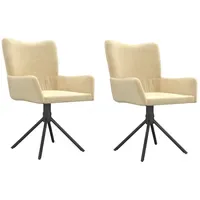 VidaXL Esszimmerstuhl Samt Creme 2er Set