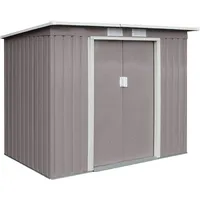 HATTORO P100 Metall Gerätehaus Geräteschuppen Schuppen Gartenhaus Outdoor (Hellgrau)