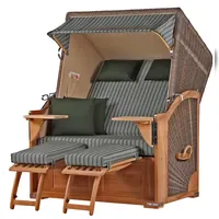 Mr. Deko bene,iving Strandkorb Komplettset Schaalsee Teak PE grau