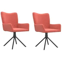 VidaXL Esszimmerstühle 2 Stk. Drehbar Rosa Samt