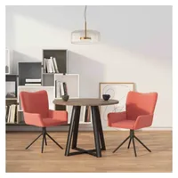 VidaXL Esszimmerstuhl drehbar Samt rosa 2er Set