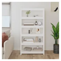 VidaXL Bücherregal Weiß 80x35x154 cm Massivholz Kiefer