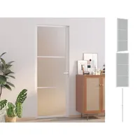 VidaXL Innentür 76x201,5 cm Schwarz Mattglas und Aluminium