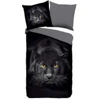 Muller Textiles Pure Renforcé Bettwäsche Panter Schwarz 135 x