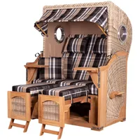 Mr. Deko bene living Strandkorb Komplettset Ammersee Teak Bullauge