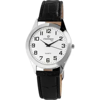 Classique Herrenuhr mit Kunstlederionsarmband - Schwarz/Weiß