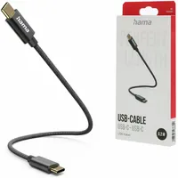 Hama Ladekabel USB-C - USB-C® 0,2 m Nylon Schwarz