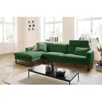 KAWOLA Ecksofa Ricarda Cord Recamiere links smaragd