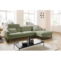 KAWOLA Sofa RICARDA Ecksofa Cord olivgrün Recamiere rechts -