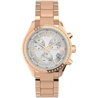Timex Classic 38mm Roségoldfarbener Armbanduhr für Damen mit Kristall