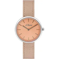 S.Oliver Damen Uhr Armbanduhr Edelstahl Textil 2033549