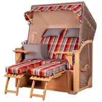 Mr. Deko bene,iving Strandkorb Komplettset Schaalsee Teak PE grau