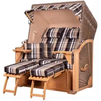 Mr. Deko bene,iving Strandkorb Komplettset Schaalsee Teak PE grau