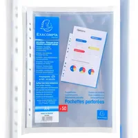 Exacompta 20x Pack 50 Prospekthüllen A4, glattem PP 60μ,