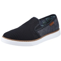Rieker Herren Slipper Freizeitschuh mit gemustertem Innenfutter blau Gr.