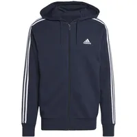 Adidas 3-Streifen French Terry Reißverschlusspullover Legend Ink / White