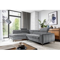 Fun Möbel Ecksofa Schlafsofa Sofa AGNESA Stoff Salvador Grau