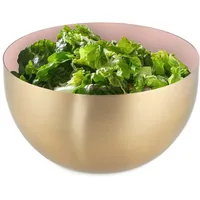 Relaxdays Salatschüssel Edelstahl, 1 L, runde Metallschüssel zum Backen