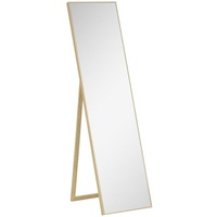 Homcom Standspiegel, Ganzkörperspiegel mit Holzmaserung, Ankleidespiegel, Schminkspiegel für Schlafzimmer,