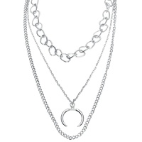 URBAN CLASSICS Unisex Halskette Open Ring Layering Necklace, Modeschmuck