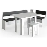 Vicco Eckbankgruppe Roman Weiß 210x120cm Esszimmergruppe Eckbank Sitzgruppe