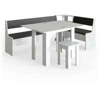 Vicco Eckbankgruppe Roman Weiß 210x120cm Esszimmergruppe Eckbank Sitzgruppe