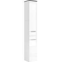 Vicco Badschrank Otis Weiß Hochglanz/Anthrazit 30 x 190 cm