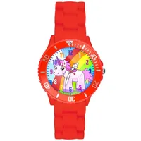 Taffstyle Kinder Ambanduhr Bunte Kinder Armbanduhr Silikon Einhorn Uhr