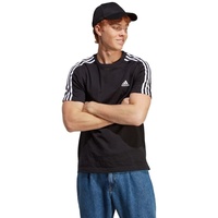 Adidas Essentials Single Jersey 3-Streifen T-Shirt Black / White
