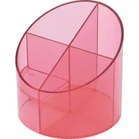 Helit Multiköcher Economy Transparent, 4 Fächer, rot transparent, hochglänzend,