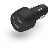Hama Auto-Schnellladegerät, 2x USB-C, PD, 45 W, Schwarz