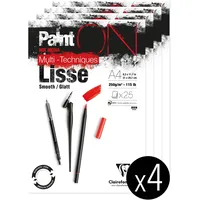Clairefontaine 975729C - Packung mit 4 Blöcken Paint ́ON