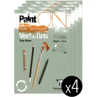 Clairefontaine 975705C - Packung mit 4 Blöcken Paint ́ON