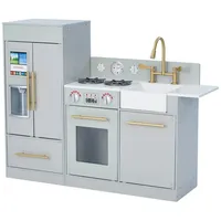 Teamson Kids Little Chef Charlotte Modulare Spielküche Grau Gold