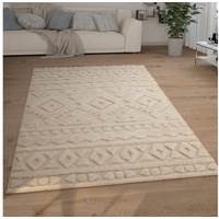 Paco Home Hochflor Teppich Wohnzimmer Shaggy 3D Optik Ethno