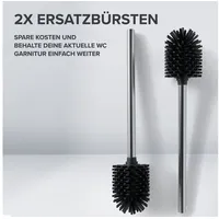 Ovimar Ersatzbürste Vesborg Silber mit Silikonborsten, 2 Stück