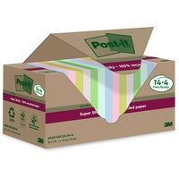 Post-it Post-it® Super Sticky Recycling Notes Haftnotizen extrastark farbsortiert,