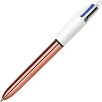 BIC 4-Farben-Kugelschreiber 4 Colours Shine rosegold, Schreibfarbe: blau, schwarz,