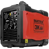 Matrix Notstromaggregat Benzin leise Inverter Stromerzeuger 3300 Watt Stromgenerator