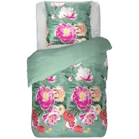 BestLivings Bettwäsche Satin 80x80+135x200 Frühjahresblumen Grün