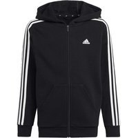 Adidas Essentials 3-Streifen Fleece Kapuzenjacke Black / White 140