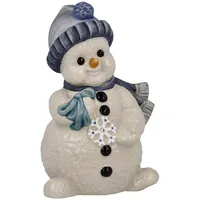 GOEBEL Schneemann Figur Meine Schneeflocke aus Steingut mit Kristallen,