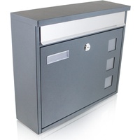 BITUXX Design Wandbriefkasten Mailbox Postkasten Wandbriefkasten grau