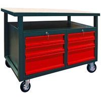 DEMA Werkbank Werktisch Arbeitstisch 6 Schubladen mit Rollen, fahrbar,