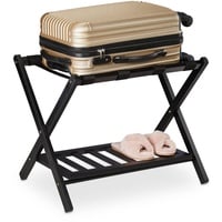 Relaxdays Kofferständer klappbar, Kofferhocker Holz, HBT: 54,5x66x44,5 cm, 2