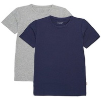 MINYMO - T-Shirt BASIC KNIT 2er-Pack in marine/grau melange,