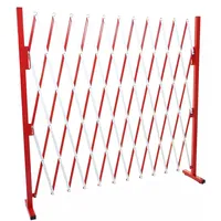 Mendler Absperrgitter HWC-B34, Scherengitter Zaun Schutzgitter ausziehbar, Alu rot-weiß