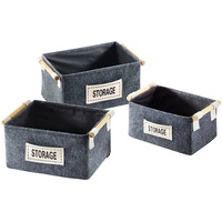 Kobolo 3tlg. Set Regalkorb STORAGE3 in Grau | Gr.: